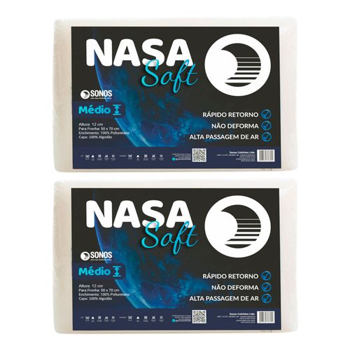 Kit 2 Travesseiros Sonos Nasasof Medio 12cm 5186957b